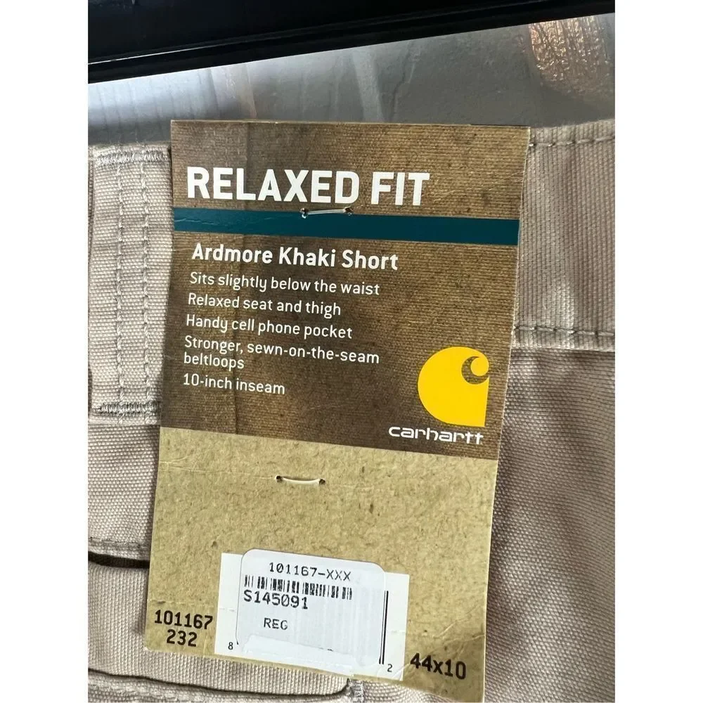 NWT Carhartt Mens Khaki Relaxed Fit Khaki Size 44/10